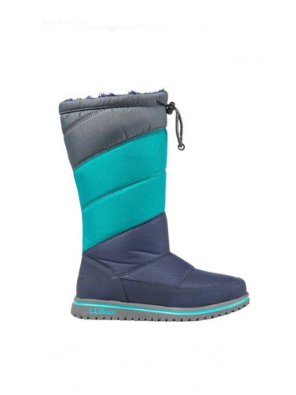 L.L. Bean Kids Navy and Teal Snow Boots